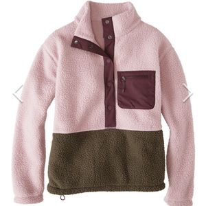 Annapurna 1/2 snap fleece, pink, purple & green NWT, size L